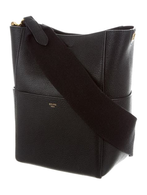 celine seau sangle leather tote|celine sangle small.